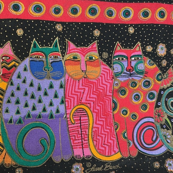Laurel Burch Cat Tribe Sun ‘n Sand Canvas Bag - Picture 2 of 9